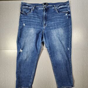 Kut From The Kloth Jeans Womans 24W Med Wash High Rise Distressed Stretch Denim